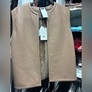 Theory Women’s Reversible Shearling Suede Leather Vest Small New NWT Small